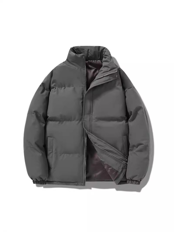 2024-es téli új japán egyszerű galléros, pamuttal bélelt, alkalmi, divatos, márkás, vastagított, hidegálló, meleg kenyérkabát