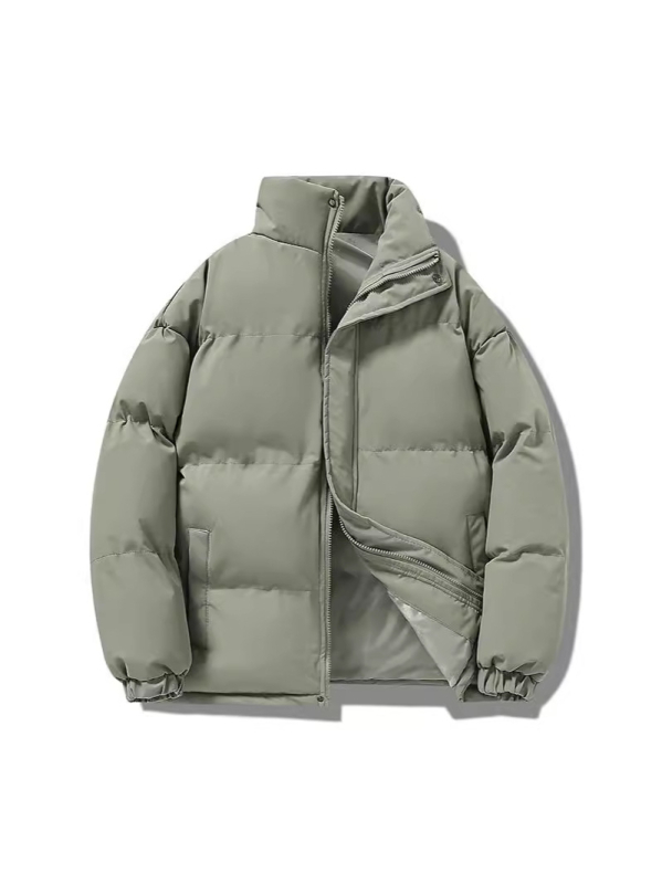 2024-es téli új japán egyszerű galléros, pamuttal bélelt, alkalmi, divatos, márkás, vastagított, hidegálló, meleg kenyérkabát