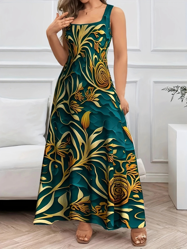 2025 Új nyári és őszi határokon átnyúló külkereskedelmi Amazon Wish európai és amerikai női ruházati mellény nyomtatott elegáns divatruha