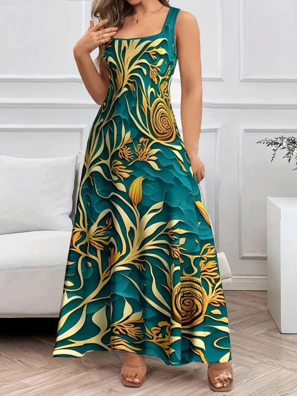 2025 Új nyári és őszi határokon átnyúló külkereskedelmi Amazon Wish európai és amerikai női ruházati mellény nyomtatott elegáns divatruha