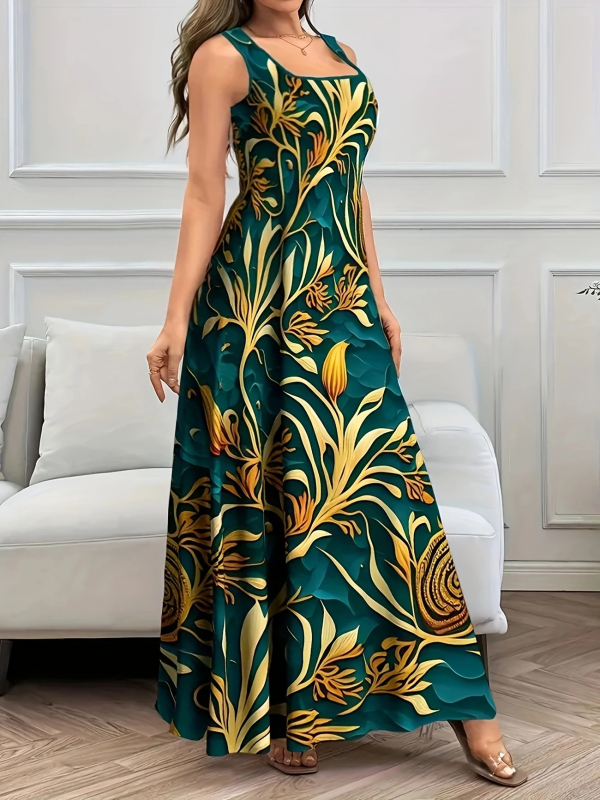 2025 Új nyári és őszi határokon átnyúló külkereskedelmi Amazon Wish európai és amerikai női ruházati mellény nyomtatott elegáns divatruha