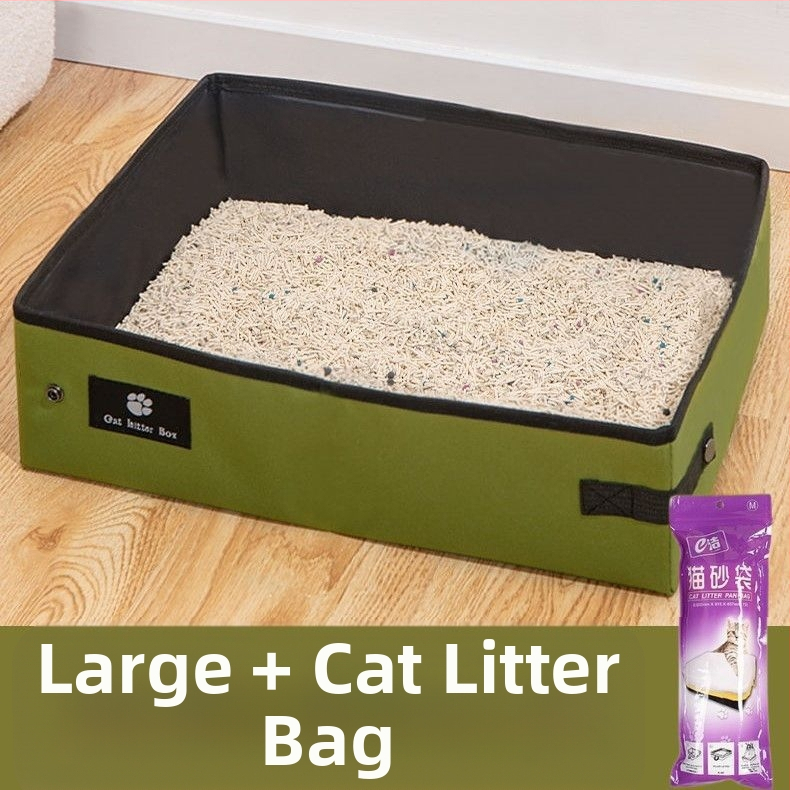 Prijenosna kutija za pijesak za mačke, sklopiva kutija za jednokratnu upotrebu, mačji WC, putna torba za pijesak, mačji pribor