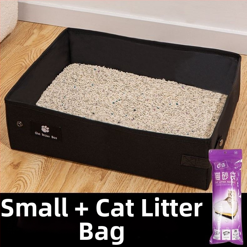 Prijenosna kutija za pijesak za mačke, sklopiva kutija za jednokratnu upotrebu, mačji WC, putna torba za pijesak, mačji pribor