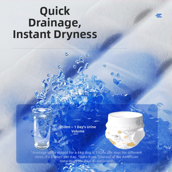 Ühekordsed isaskoerte mähkmed, füsioloogilised püksid, mugavad ja hingavad, lekkekindlad, kergesti imenduvad ja ei pöördosmoosi, sise- ja välistingimustes kasutamiseks