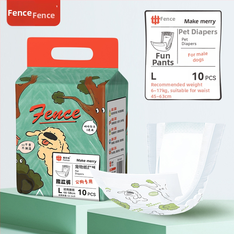 Ühekordsed isaskoerte mähkmed, füsioloogilised püksid, mugavad ja hingavad, lekkekindlad, kergesti imenduvad ja ei pöördosmoosi, sise- ja välistingimustes kasutamiseks