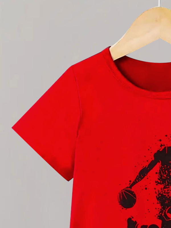 Fiú öltöny, divatos, sport, mintás, lezser, pulóver, rövid ujjú, rövidnadrág, pulóver, fiú szabadtéri póló