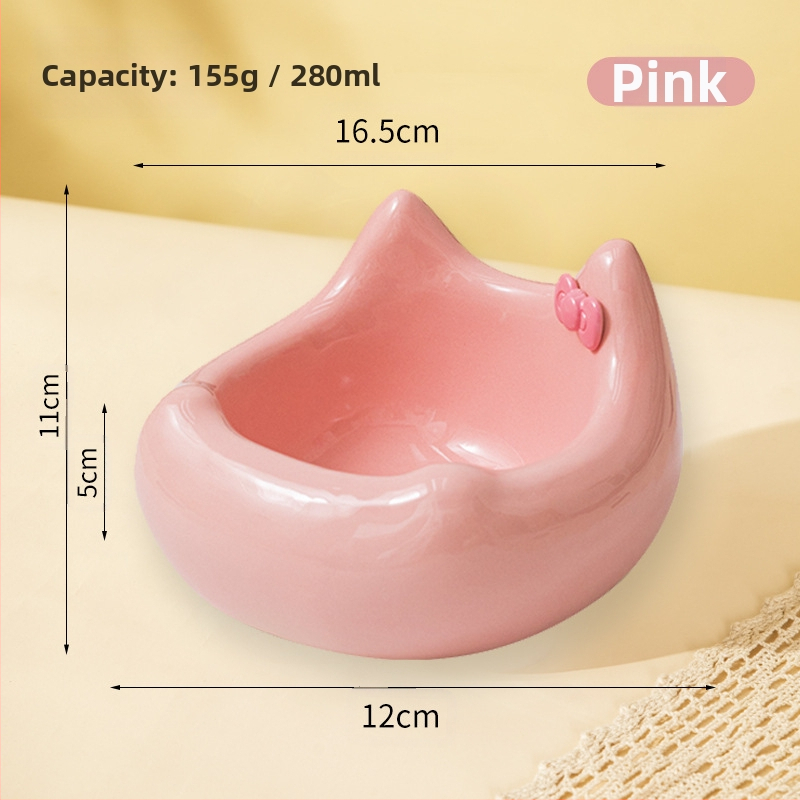 Macskatál macska kutyaeledel tál kerámia aranyos kreatív ferde szájú kis és közepes méretű kisállat tál étel rizs ivó nyak magas lábak