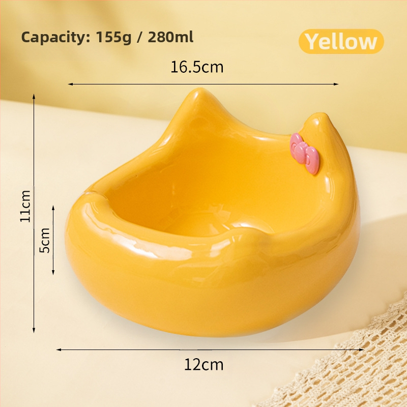 Macskatál macska kutyaeledel tál kerámia aranyos kreatív ferde szájú kis és közepes méretű kisállat tál étel rizs ivó nyak magas lábak