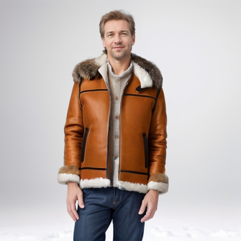 Žieminis vyriškas zomšos ir kailio vientisas šiltas švarkas, laisvalaikio stiliaus, su užtrauktuku, sandėlyje.