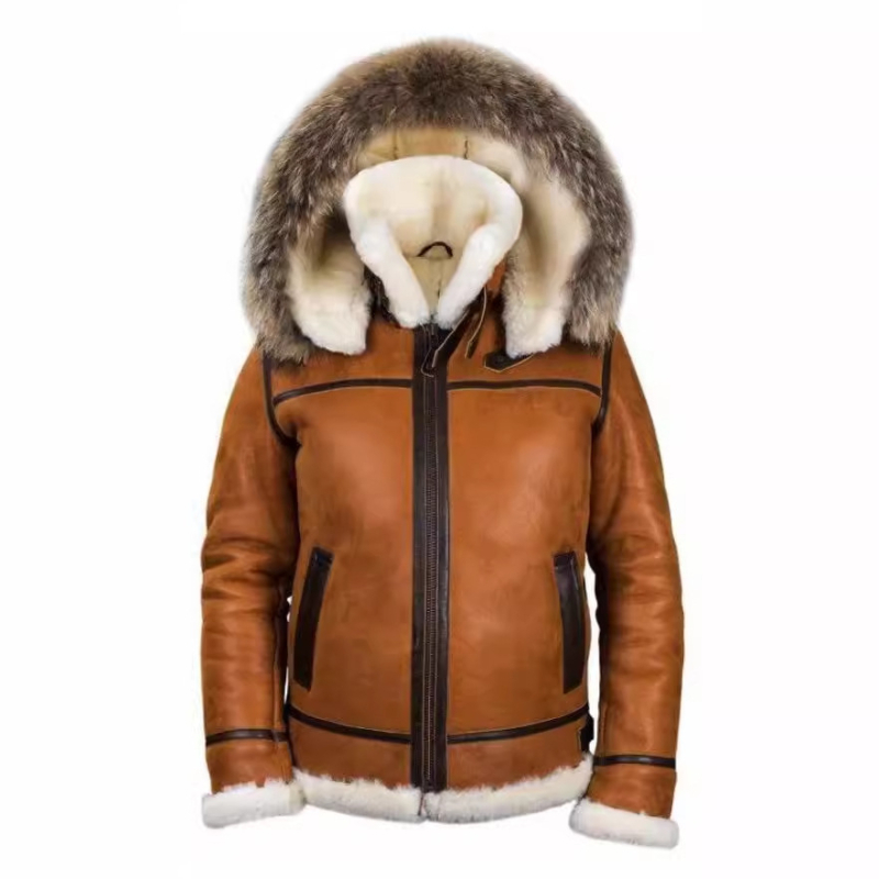 Žieminis vyriškas zomšos ir kailio vientisas šiltas švarkas, laisvalaikio stiliaus, su užtrauktuku, sandėlyje.