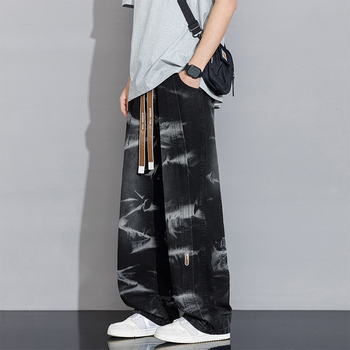 Пролетни нови модерни маркови широки големи размери, универсални пролетни и есенни ежедневни изпрани дълги панталони