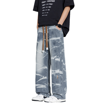 Пролетни нови модерни маркови широки големи размери, универсални пролетни и есенни ежедневни изпрани дълги панталони