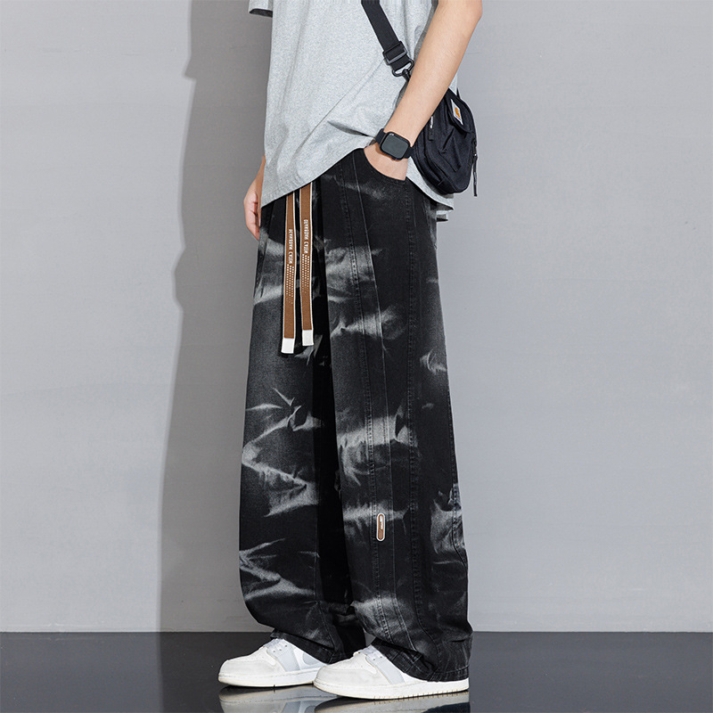 Tavaszi új, divatos, márkás, laza, plus size, sokoldalú, tavaszi és őszi, lezser, mosott hosszú nadrág