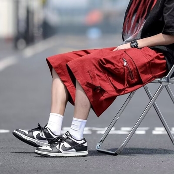 Amerikai stílusú, főutcai funkcionális szerszámosnadrágok férfiaknak és nőknek, divatos, piros, laza, hétköznapi sportnadrágok, AliExpress