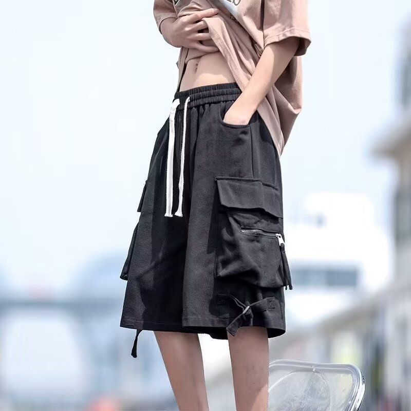 Amerikai stílusú, főutcai funkcionális szerszámosnadrágok férfiaknak és nőknek, divatos, piros, laza, hétköznapi sportnadrágok, AliExpress