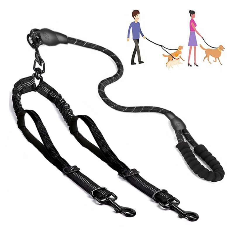 Piiriülene populaarne kahe otsaga lemmikloomade jalutusriist, fikseeritud koerapuhver, elastne, venimata, tööjõudu säästev veoköis