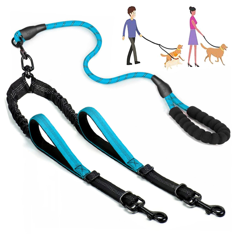 Piiriülene populaarne kahe otsaga lemmikloomade jalutusriist, fikseeritud koerapuhver, elastne, venimata, tööjõudu säästev veoköis