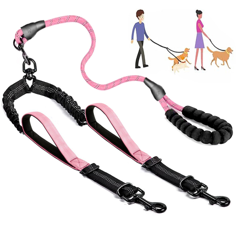 Piiriülene populaarne kahe otsaga lemmikloomade jalutusriist, fikseeritud koerapuhver, elastne, venimata, tööjõudu säästev veoköis