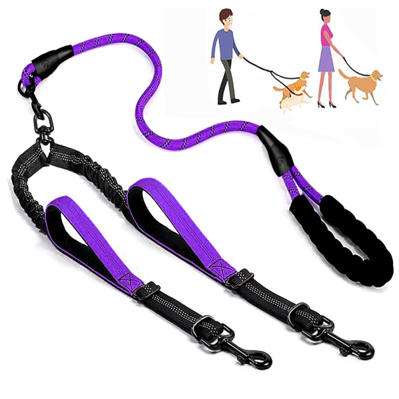 Piiriülene populaarne kahe otsaga lemmikloomade jalutusriist, fikseeritud koerapuhver, elastne, venimata, tööjõudu säästev veoköis