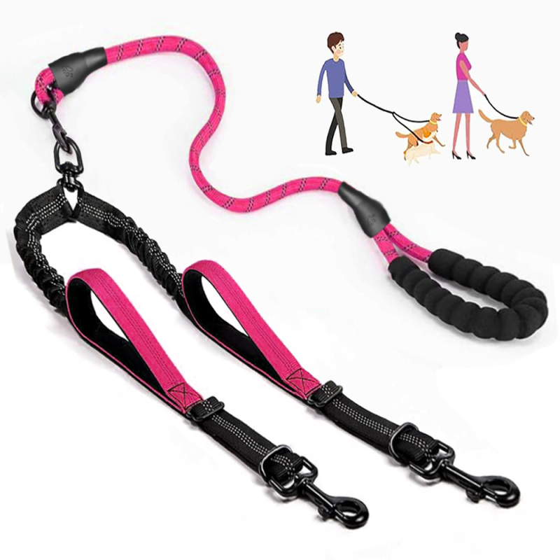 Piiriülene populaarne kahe otsaga lemmikloomade jalutusriist, fikseeritud koerapuhver, elastne, venimata, tööjõudu säästev veoköis