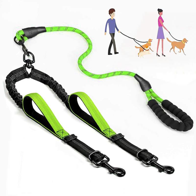 Piiriülene populaarne kahe otsaga lemmikloomade jalutusriist, fikseeritud koerapuhver, elastne, venimata, tööjõudu säästev veoköis