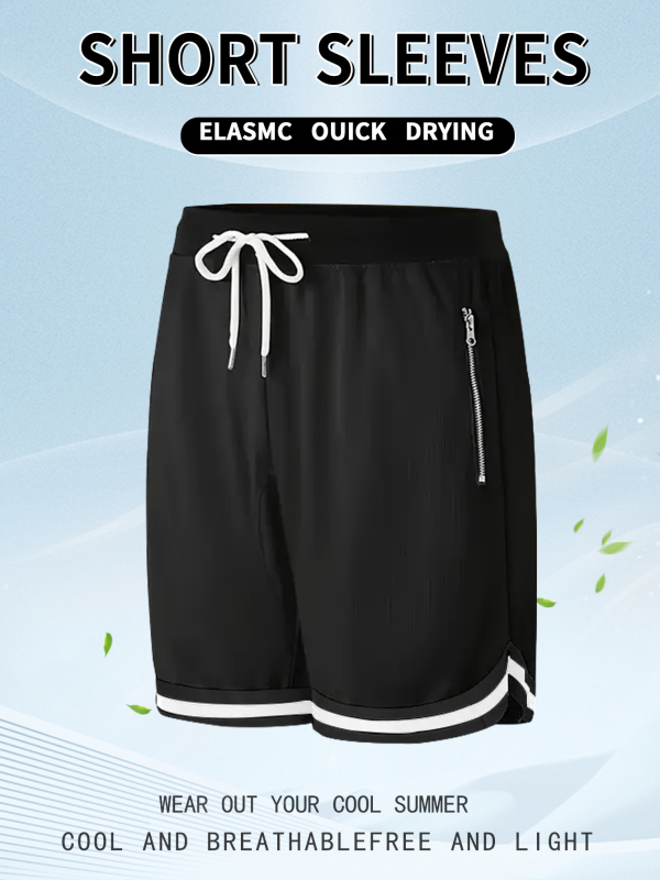Vīriešu liela izmēra, elpojoši, pārrobežu vasaras, plānie, sieta sporta basketbola šorti, muskuļu fitnesa skriešanas treniņu šorti.