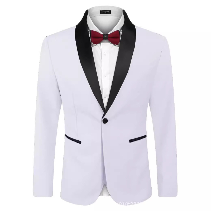 Uus moodne lihtne kontrastvärvi õmblustega pluss-suuruses meeste vabaaja üherealine ühe nööbiga ülikond jakk