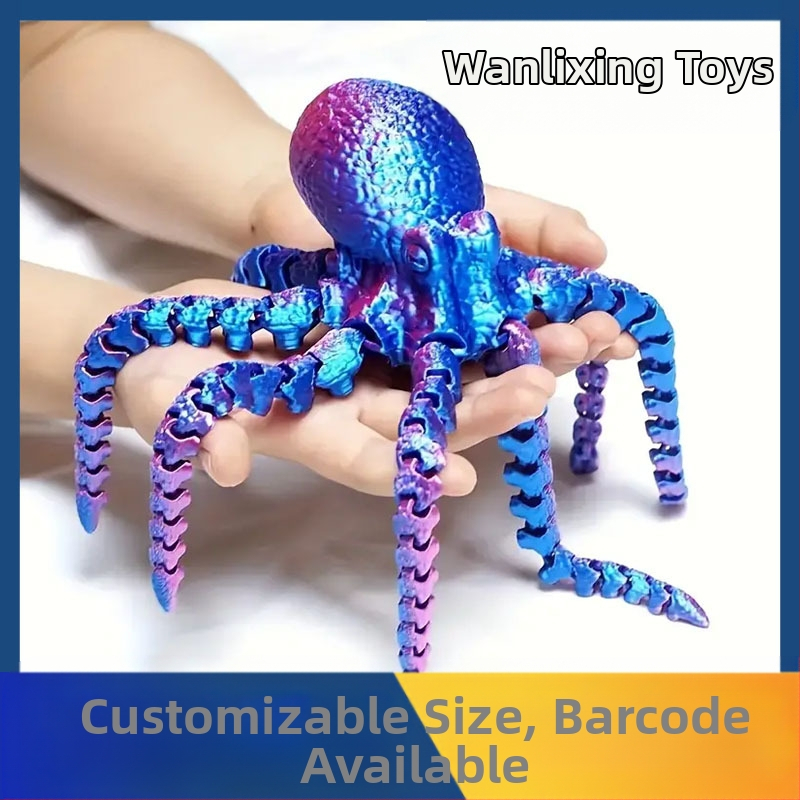 3D printanje hobotnice, igračke s pokretnim zglobom, ukrasnog seta hobotnice, velikog lignja, ukrasnog modela akvarija, hobotnice