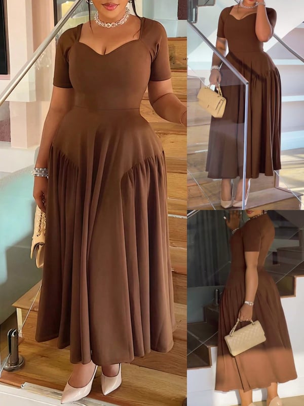 Rochie elegantă de vară pentru femei, cu guler lung, fără bretele, cu talie subțire, plus mărime, din Amazon, transfrontalieră, europeană și americană