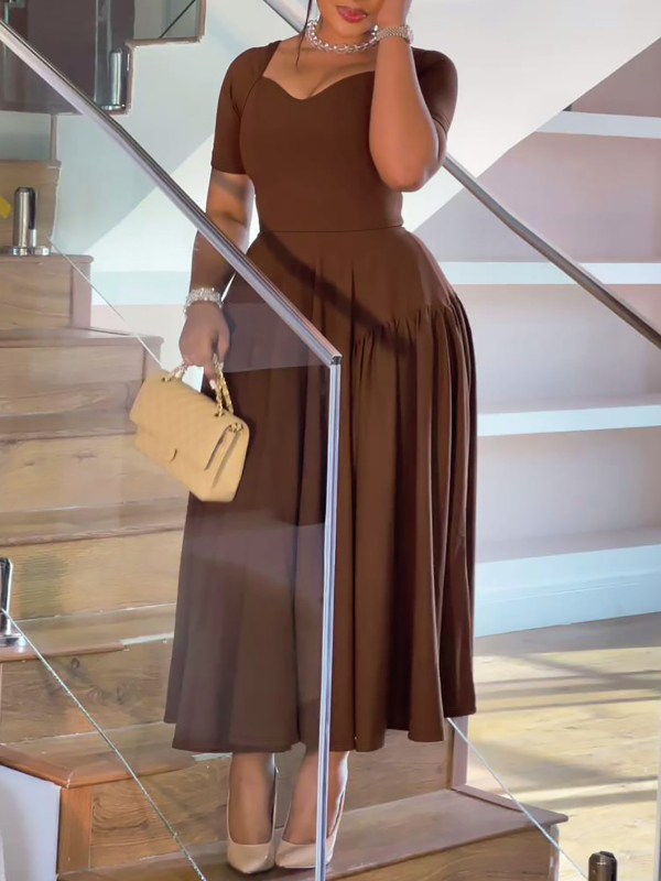 Prekogranična Amazon europska i američka proljetna i ljetna ženska modna elegantna duga haljina bez naramenica s ovratnikom i strukom za mršavljenje plus size