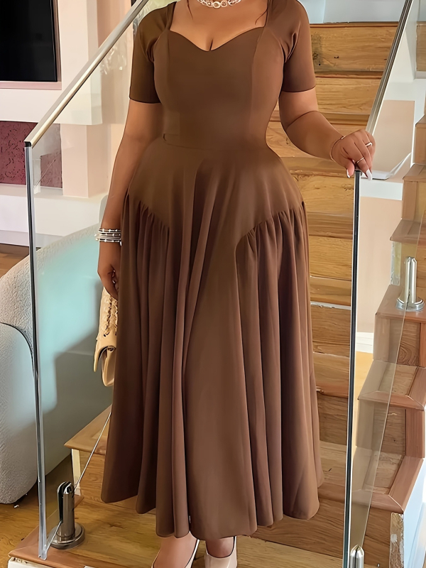 Prekogranična Amazon europska i američka proljetna i ljetna ženska modna elegantna duga haljina bez naramenica s ovratnikom i strukom za mršavljenje plus size