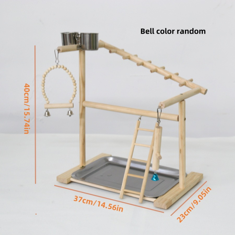 Papagáj polc, padló, tömörfa asztali edzőállomás, állványos állomás, rúddal ellátott játszótér, nagy, közepes, kis madárállomás, állványos hinta