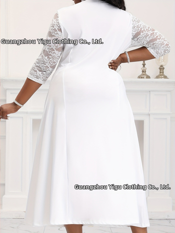 Външна търговия през границата Нов продукт Плюс размер Модна рокля Дамска едноцветна елегантна рокля с кръгло деколте и къс ръкав Лятна рокля Amazon