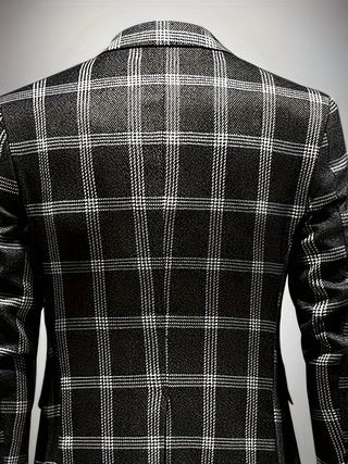 2025. aasta meeste ülikond, vabaaja Korea stiilis, trendikas ruuduline õmblemisega ülikond