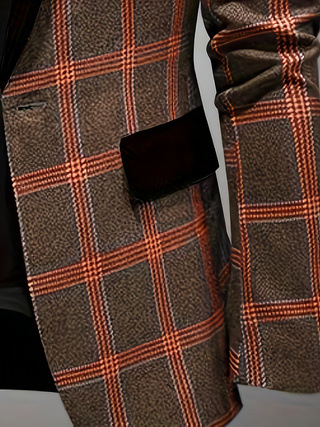 2025. aasta meeste ülikond, vabaaja Korea stiilis, trendikas ruuduline õmblemisega ülikond