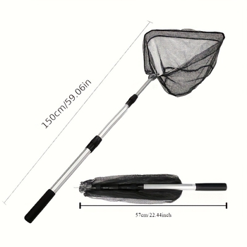 Рибарска мрежа от алуминиева сплав, три секции, може да се разтяга и позиционира по желание, рибарска мрежа