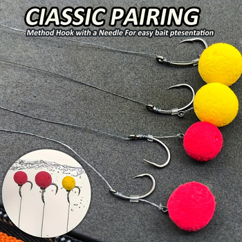 Pārrobežu Eiropas karpu makšķerēšanas āķis ar dzeloņainu pretkodiena Eiropas āķa auklu Method Feeder makšķerēšanas sistēma