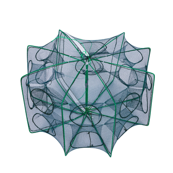 Риболовна клетка с ветрилообразна мрежа, сгъваем съд за скариди, рибарска мрежа, мрежа за заземяване, клетка за риба, улов на риба, улов на риба, змиорка и омар, може да влиза и излиза само от скариди