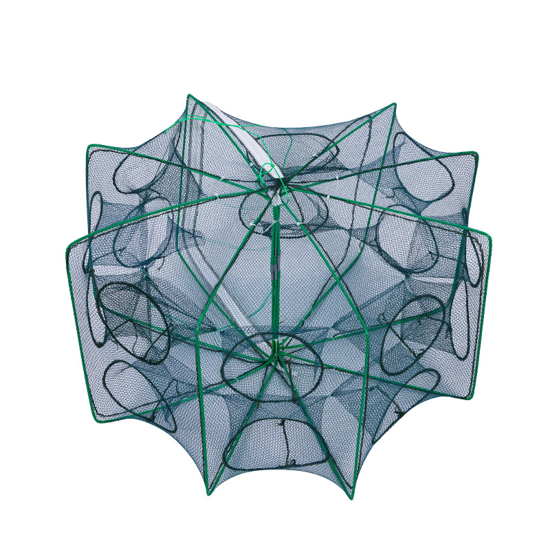 Kavez za ribu u obliku lepeze, sklopiva posuda za škampe, ribarska mreža, mreža za dolje, kavez za ribu, hvatanje ribe, hvatanje ribe, jegulje i jastoga, može ulaziti i izlaziti samo sa škampima