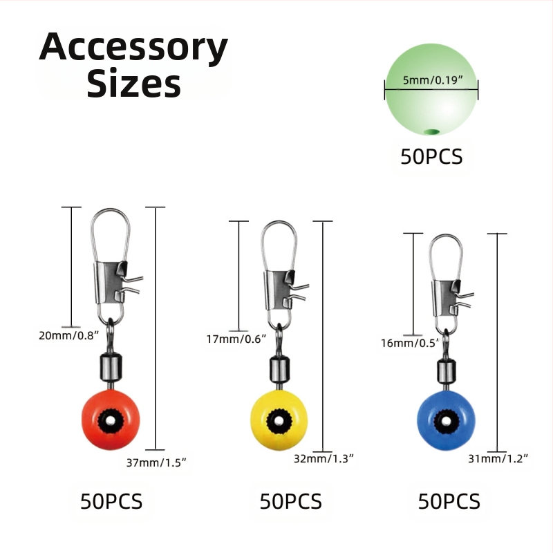 Комплект от 200 броя трицветни мъниста за морски риболов с морски боб, комплект седалки за плуване с космически боб, 8-образен пръстен, морски боб с конектор.