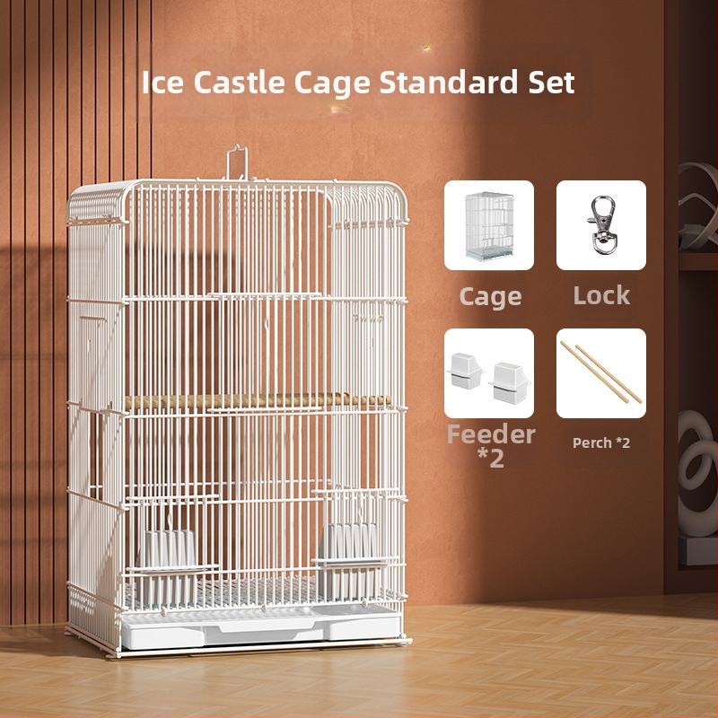 Tigrisbőr papagáj madárkalitka Xuanfeng bazsarózsa nagy villa madárkalitka fém madártenyésztés vízszintes selyem megfigyelő mászóketrec