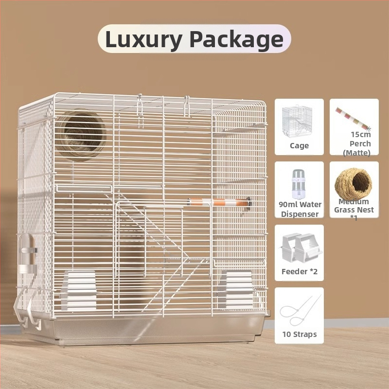 Tigrisbőr papagáj madárkalitka Xuanfeng bazsarózsa nagy villa madárkalitka fém madártenyésztés vízszintes selyem megfigyelő mászóketrec