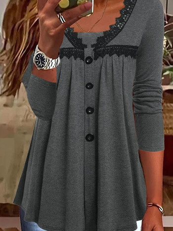 2022. Vanjska trgovina prekogranična nova ženska ležerna majica s V-izrezom i dugim rukavima, široki pulover od čipke, prozirne boje