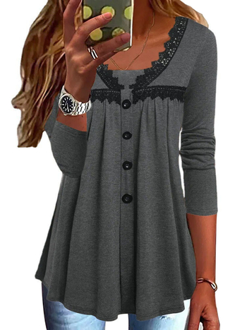 2022. Vanjska trgovina prekogranična nova ženska ležerna majica s V-izrezom i dugim rukavima, široki pulover od čipke, prozirne boje