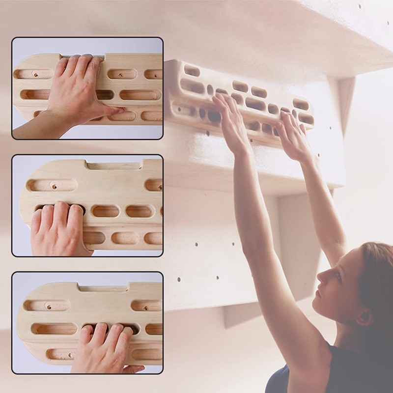 Директна продажба на фабрична многофункционална преносима дървена скална катереща дъска за упражнения за сила на предмишницата, повдигане на набирания