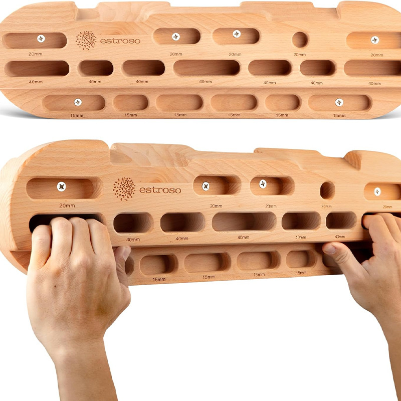 Директна продажба на фабрична многофункционална преносима дървена скална катереща дъска за упражнения за сила на предмишницата, повдигане на набирания