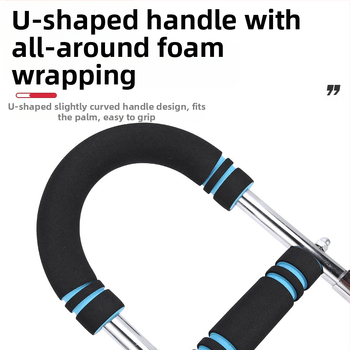 Naujas U formos daugiafunkcis reguliuojamo rankos tipo treniruoklis patalpoms, riešo spyruoklinė rankos juosta