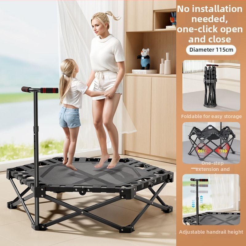 Сгъваем батут с едно щракване за домашна употреба, детски батут, бебешко легло за скачане, фитнес оборудване за дома, сгъваем батут