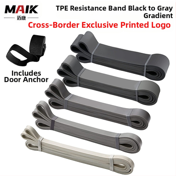 Meeste koduseks kergejõustikuks mõeldud jõutreeningu kummilint must-hall gradientvärvides veniv latekspinguti