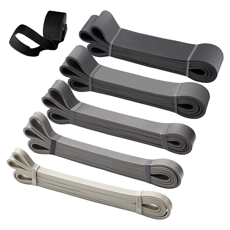 Meeste koduseks kergejõustikuks mõeldud jõutreeningu kummilint must-hall gradientvärvides veniv latekspinguti